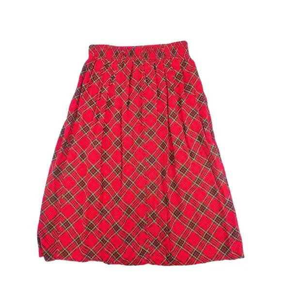 VTG Briggs New York Skirt Medium Red Tartan Pleated Schoolgirl Scottish Plaid - Picture 8 of 9